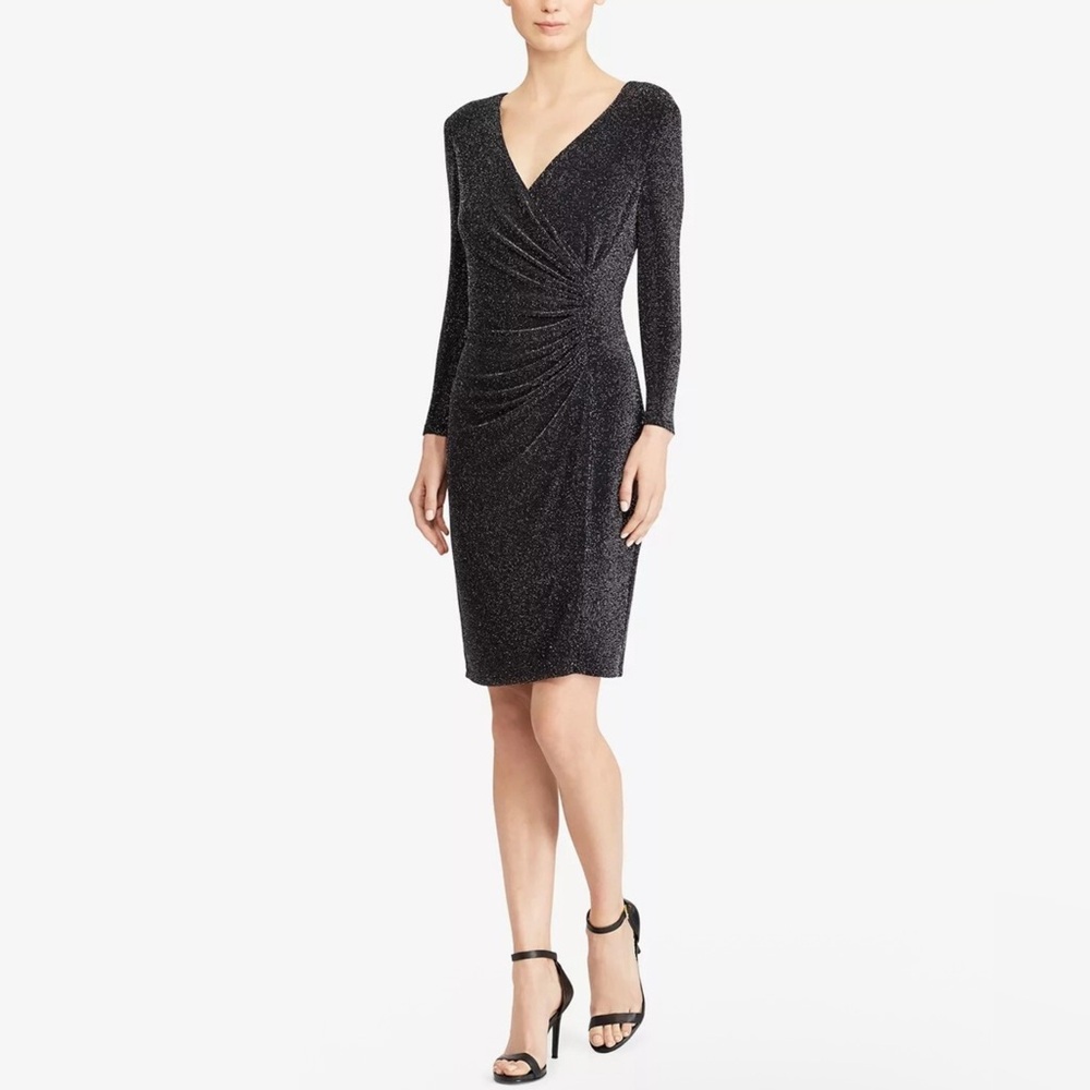 Vince Camuto Shimmering Gray Long Sleeve Dress